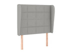Tête de lit avec oreilles Gris clair 93x23x118/128 cm Tissu YBXL40153