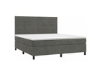 Sommier à Chicyla de lit et matelas Gris foncé 160x200 Velours MJUH77298