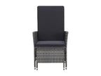Chaise inclinable de jardin avec coussins Résine tressée Gris JXBB56164