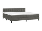 Lit à sommier tapissier et matelas Gris foncé 200x200cm Velours KWHV63413