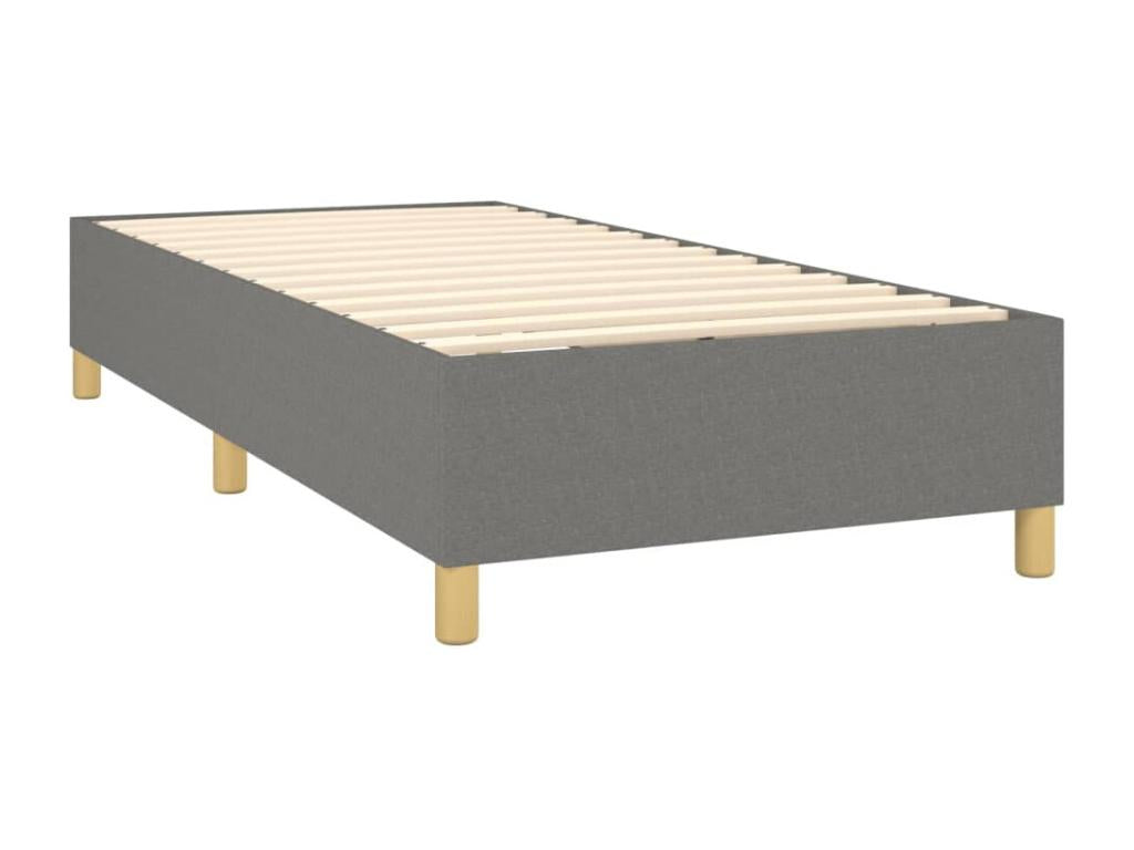 Lit à sommier tapissier avec matelas Gris foncé 80x200 cm Tissu
