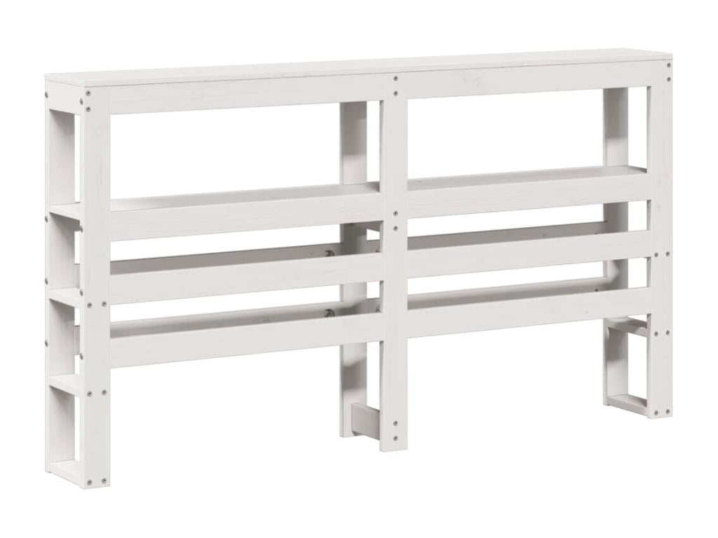 Cadre de lit et tête de lit blanc 140x190 cm bois de pin massif