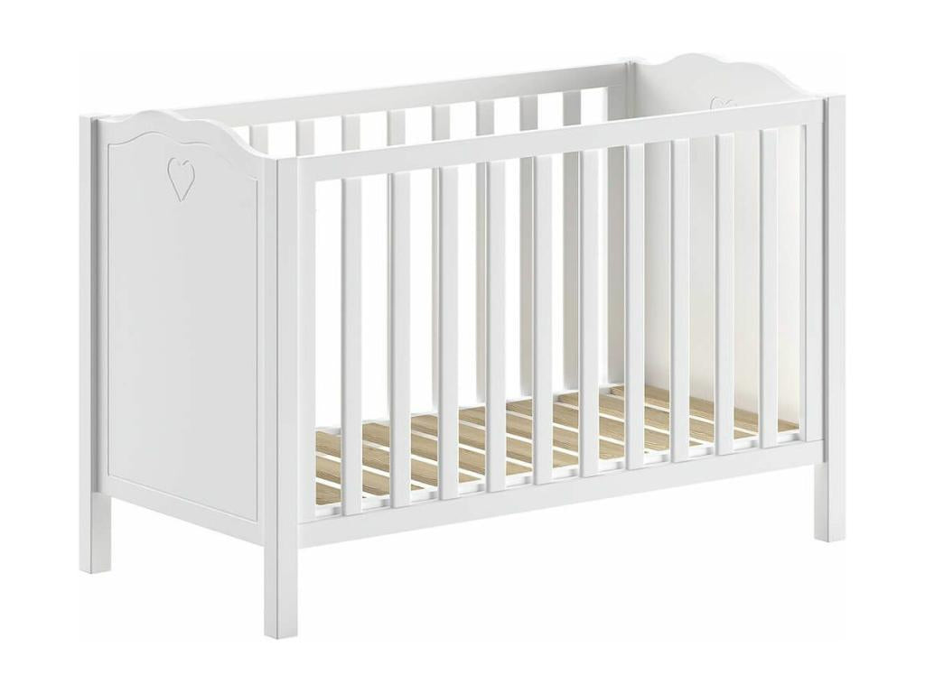 Chicyla - Chambre bébé avec Armoire 2 Portes Commode et Plan à langer laqué Blanc MWSH70249