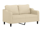 Canapé à 2 places Crème 140 cm Tissu GEDK42756