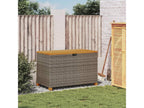 Boîte de rangement de jardin gris résine tressée bois d'Chicyla WCJT05331