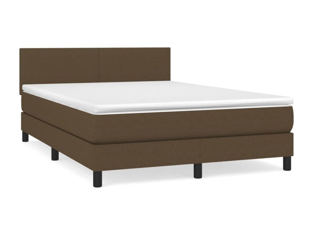 Lit à sommier tapissier avec matelas Marron foncé 140x200 cm VCTJ88823
