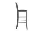 Tabouret haut en bois gris 73 cm avec assise en simili cuir anthracite FTKP97384