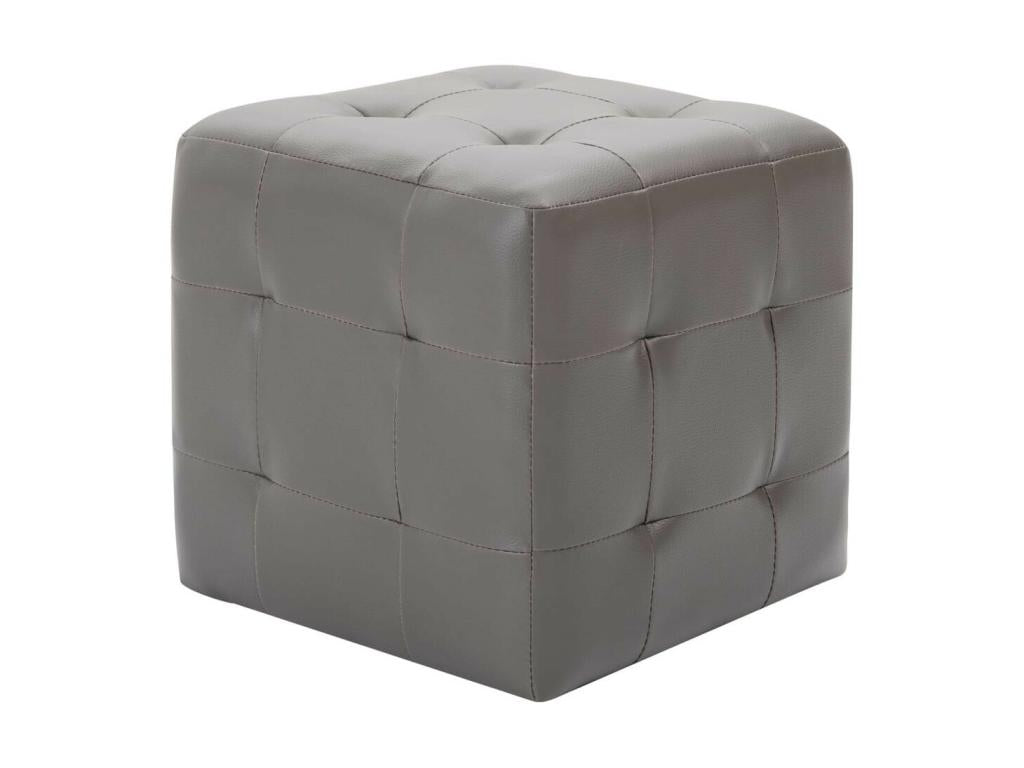 2 pcs Tables de chevet Gris 30x30x30 Similicuir OHHH23483