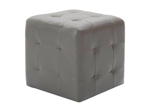 2 pcs Tables de chevet Gris 30x30x30 Similicuir OHHH23483