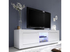 Chicyla - Meuble TV 2 Portes 2 Niches Finition Blanc Laqué Chicyla avec Leds HBPU22554