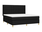 Sommier à Meublori de lit matelas et LED Noir 160x200 cm Tissu