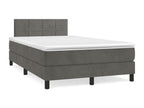 Sommier à Chicyla de lit avec matelas LED gris foncé 120x190 BAQO62168