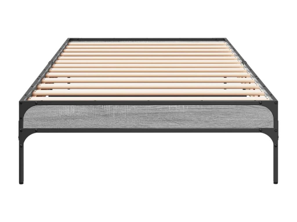 Cadre de lit Chicyla gris 90x200 cm bois d'ingénierie et métal XVCI92072
