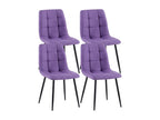 Lot de 4 chaise salle à manger - Tissu / Métal noir mat - Violet - Chicyla CJWT25513