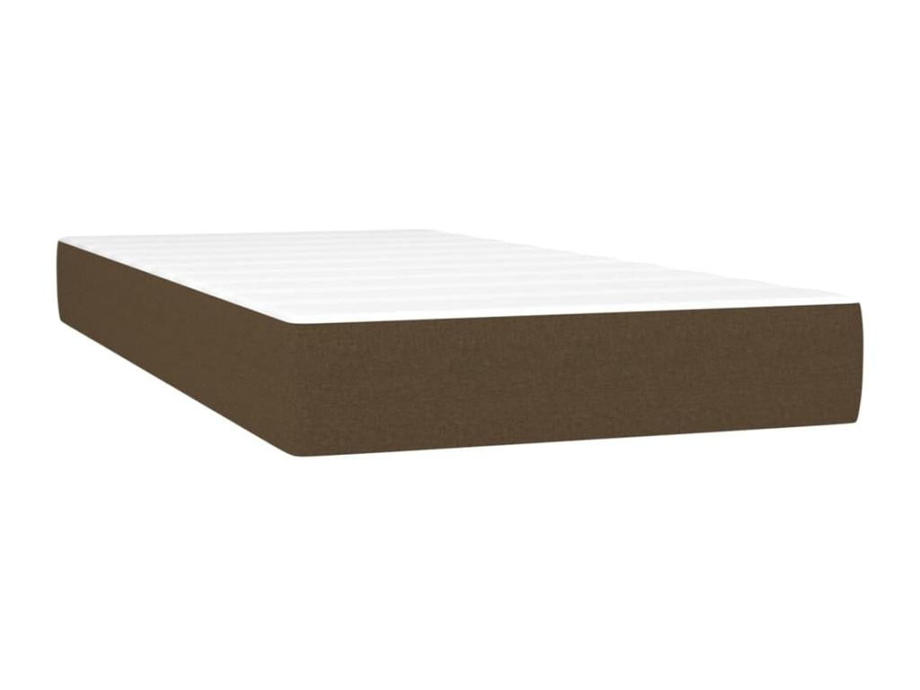 Lit à sommier tapissier avec matelas Marron foncé 100x200 cm