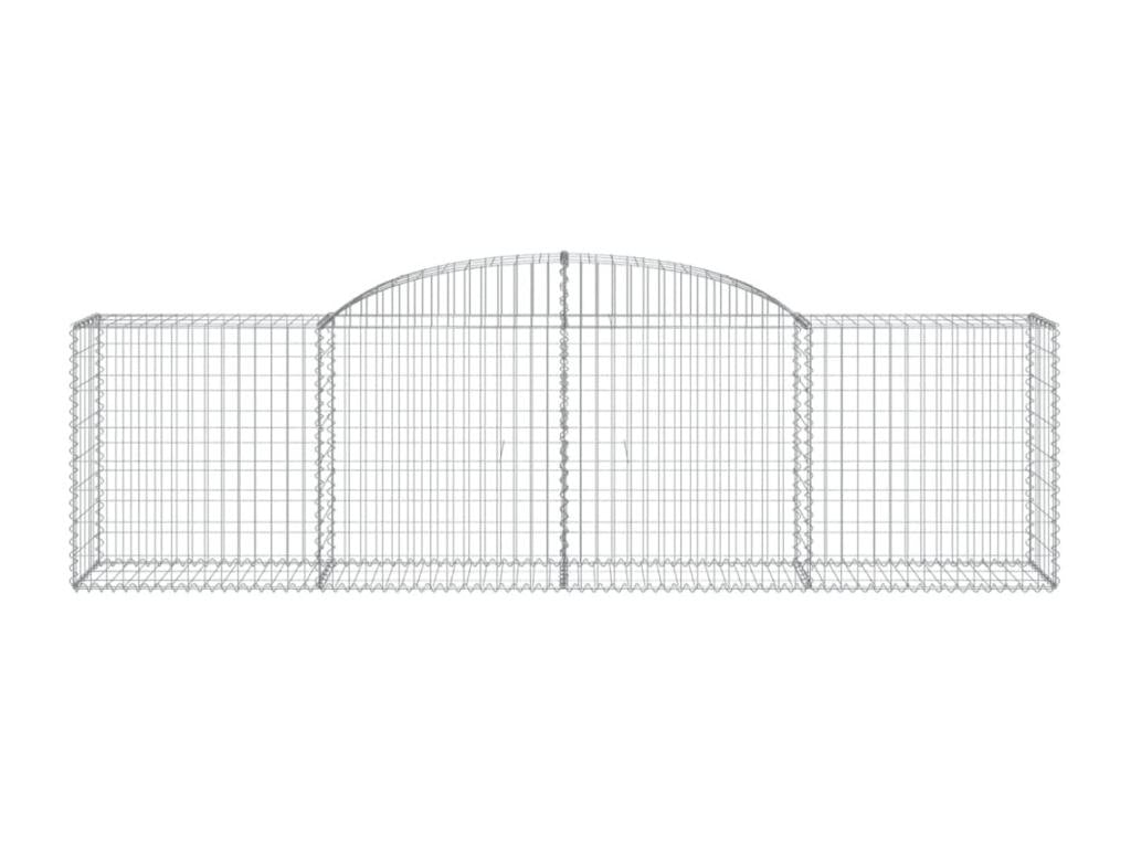 Paniers à gabions arqués 3 pcs 300x50x80-100 fer galvanisé LKRA45731