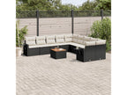Salon de jardin 11 pcs avec coussins noir résine tressée RPMU40380