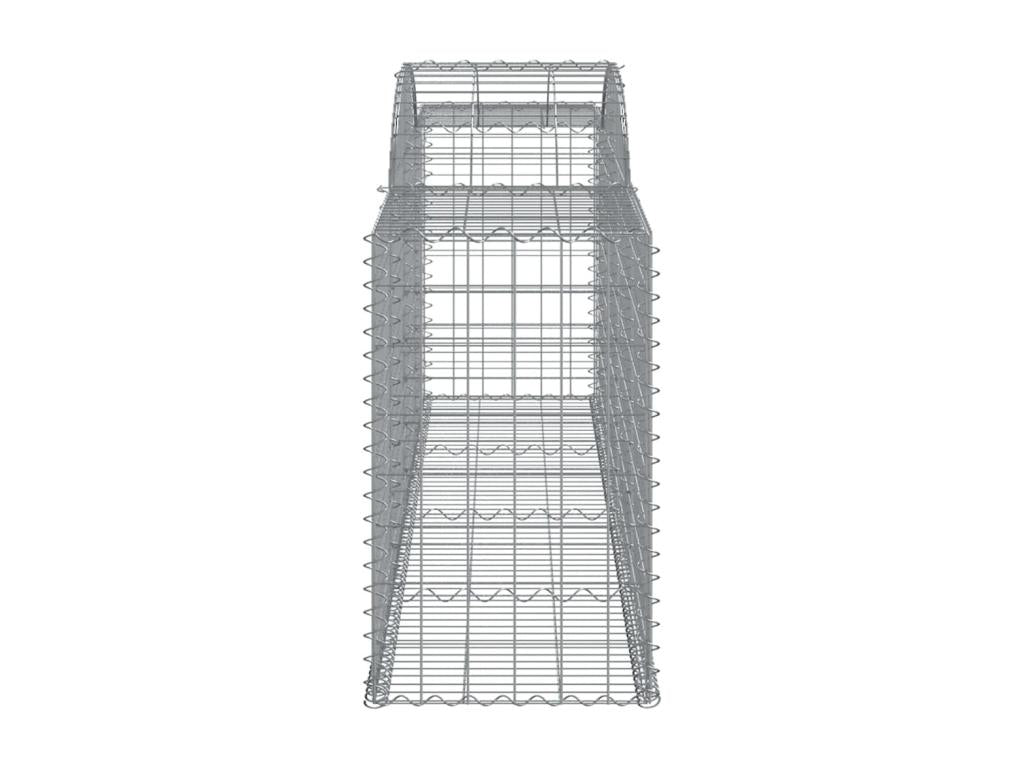 Paniers à gabions arqués 3 pcs 300x50x80-100 fer galvanisé LKRA45731