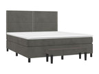 Lit à sommier tapissier et matelas Gris foncé 160x200cm Velours JBNC75018