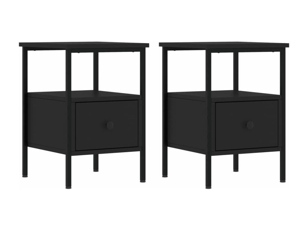 Tables de chevet 2 pcs noir 34x36x50 cm bois d'ingénierie UWUG32374
