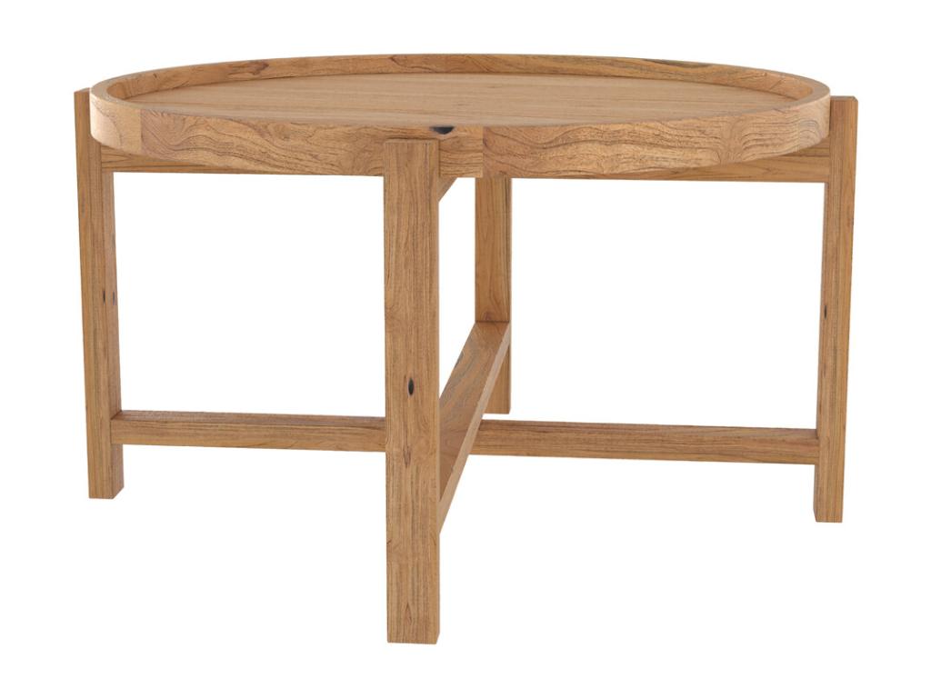 Table basse ronde en bois de teck recyclé D70 cm - Chicyla NOCB35929