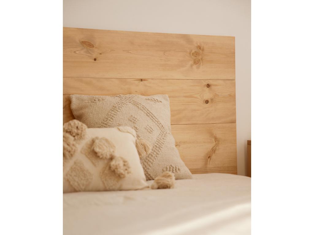 Ensemble tête de lit et tables en bois ton marron 160x80cm - Chicyla DIVM65055