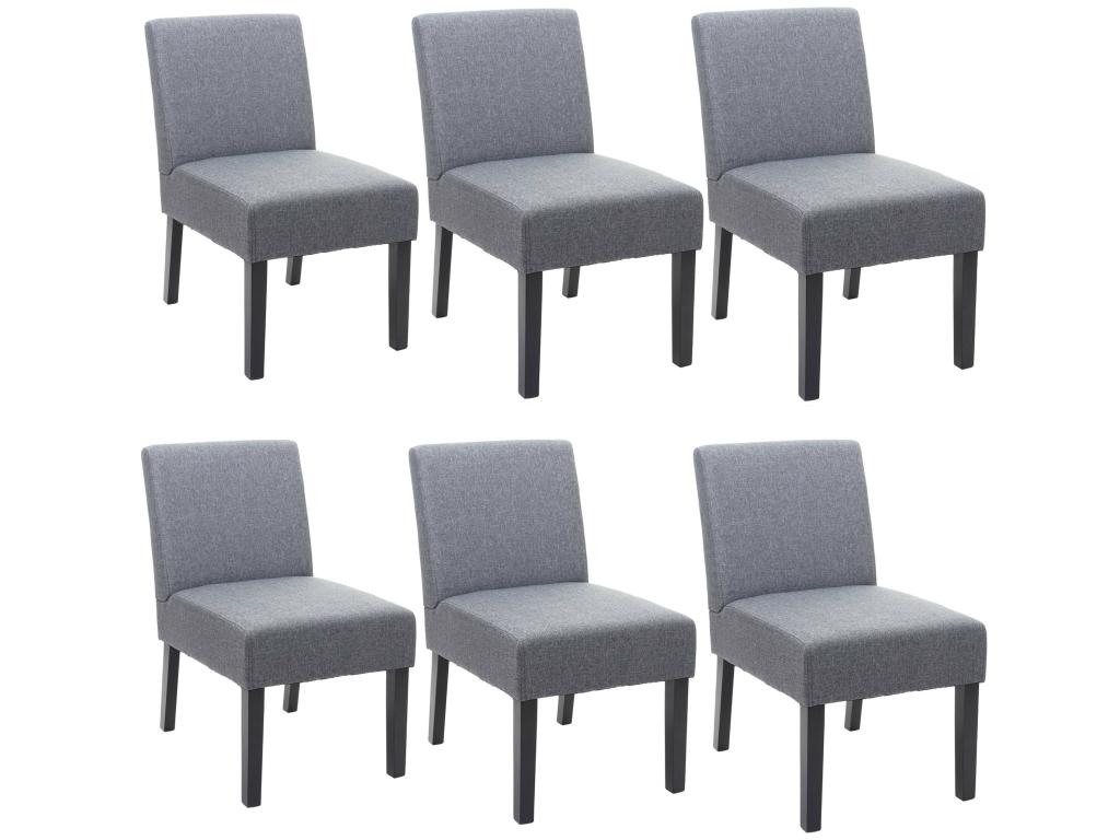 Chaise de salle à manger Chicyla-F61 lot de 6 gris foncé QOXQ41734