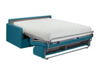 Canapé 4 places convertible express en tissu bleu turquoise - Couchage 160 cm - Matelas 22 cm Chicyla FEXU08191