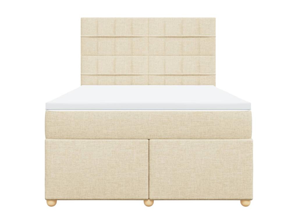 Sommier à Laviecasa de lit avec matelas Crème 140x200 cm Tissu UGWW83795