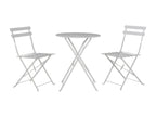 Table et chaises pliantes bistrot balcon terrasse- 2 places - Blanc - Chicyla KNOO70133