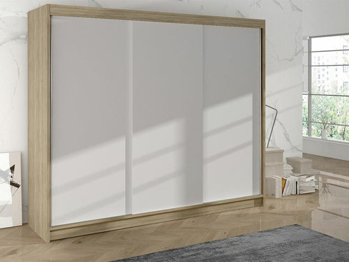 Armoire Chicyla 159 Chicyla chêne - Blanc 215x200x58cm Portes d'armoire Glissement RDXM33575