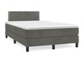 Sommier à Chicyla de lit et matelas gris foncé 120x190cm velours XPRE02899