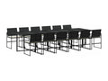 Ensemble à manger de jardin 13 pièces coussins noir résine tressée KZYH15022