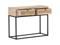 Table console 100x35x76 cm Bois de manguier et canne naturelle TPNF42046