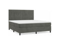 Sommier à Meuble de lit et matelas Gris foncé 160x200 Velours