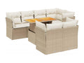 Salon de jardin avec coussins 8 pièces beige résine tressée KEYM78796
