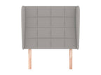 Tête de lit avec oreilles Gris clair 93x23x118/128 cm Tissu YBXL40153