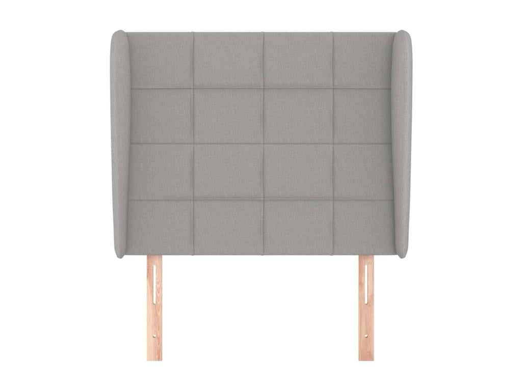 Tête de lit avec oreilles Gris clair 93x23x118/128 cm Tissu YBXL40153