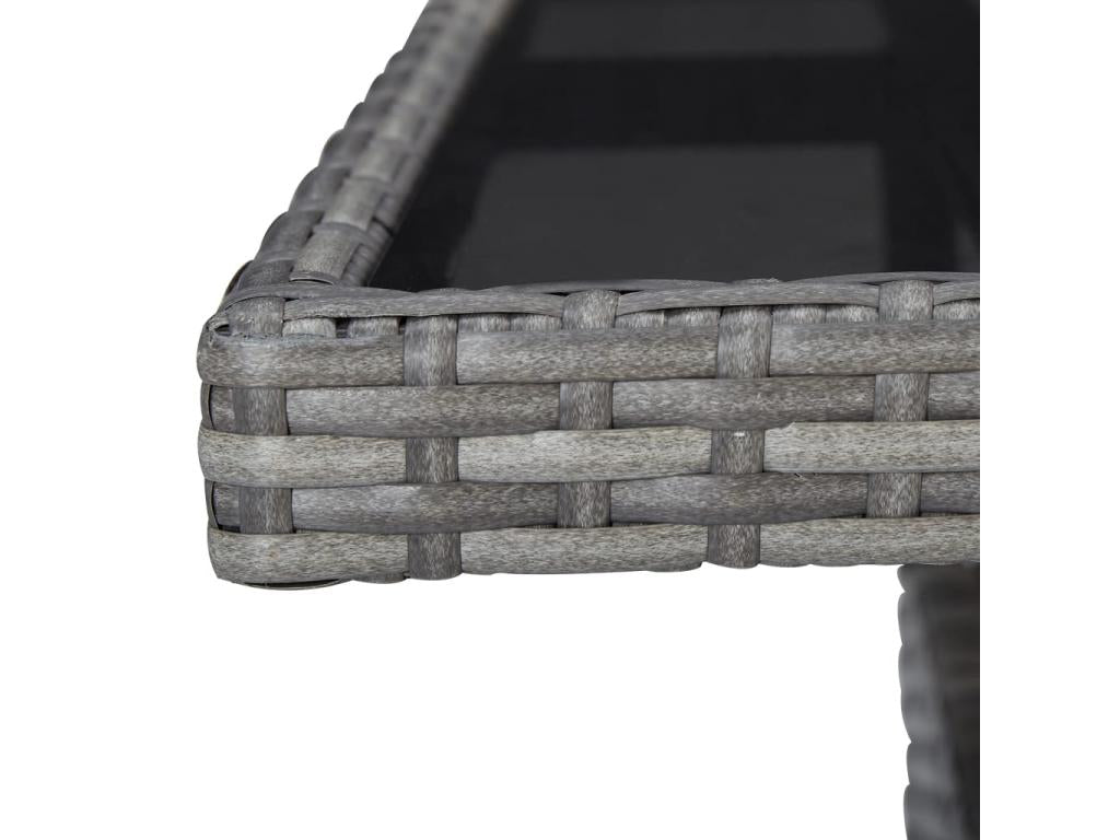 Ensemble à manger de jardin 5 pcs Gris Résine tressée et verre SQSB43034