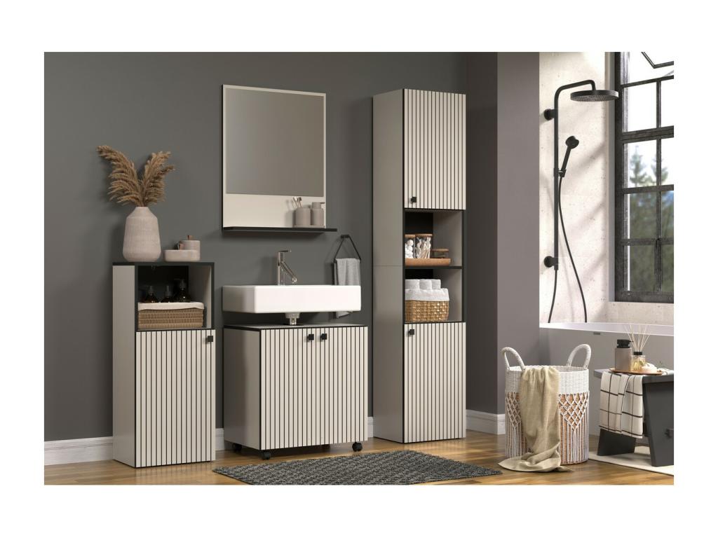 Meuble de Salle de Bain sur Pied Pure Gris 40x186x31 cm Chicyla FMPV24310