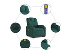 Fauteuil inclinable massant électrique Vert foncé Tissu BIBF01688