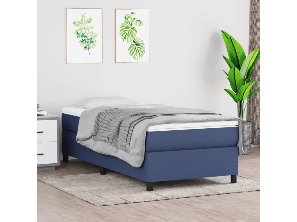 Sommier à Chicyla de lit avec matelas Bleu 80x200 Tissu SKBD54005