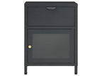 Tables de chevet 2 pcs Anthracite 40x30x54.5 Acier et verre BCPW94996