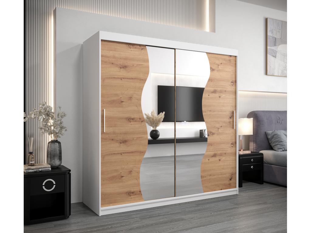 ARMOIRE Chicyla À PORTES COULISSANTES 200/200/62 2 Portes Blanc/Chicyla BBVF93506