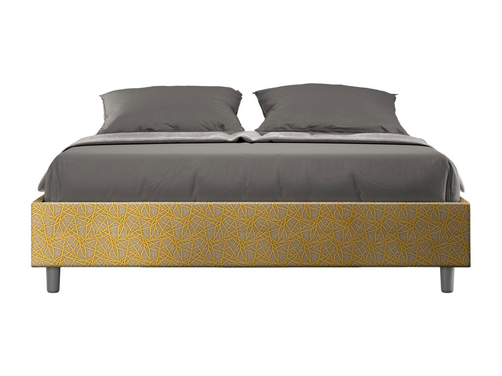 Lit coffre rembourré 160x210 tissu Chicyla 06 jaune Chicyla REHF60289