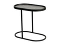 Chicyla - Table d'Appoint Ovale Aspect Céramique Grise UQJS83801