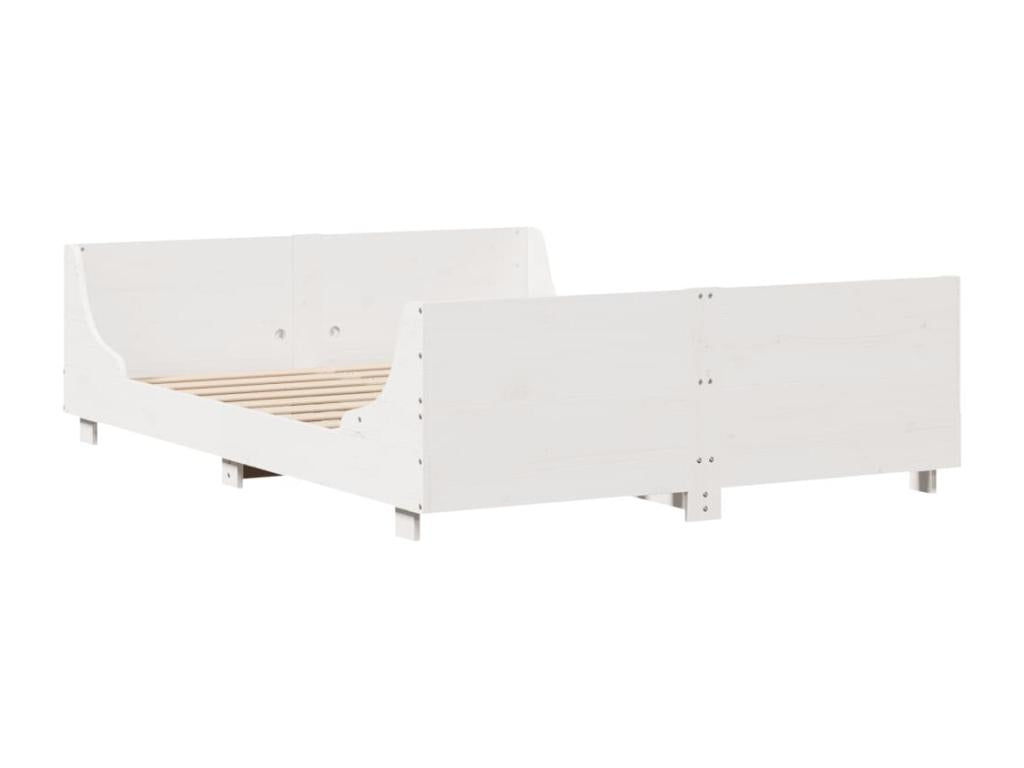 Cadre de lit sans matelas blanc 120x190 cm bois de pin massif XYMI69060