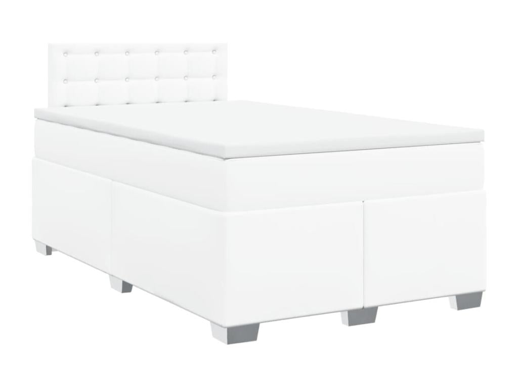 Sommier à Chicyla de lit avec matelas Blanc 120x200cm Similicuir ZFZJ86897