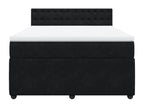 Sommier à Chicyla de lit avec matelas Noir 140x190 cm Velours KPEN27872