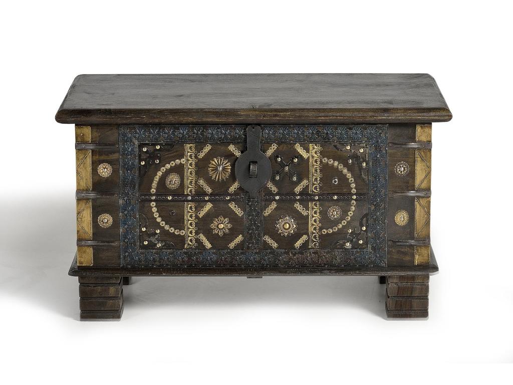 Coffre en bois de manguier marron foncé Marrón.Giner y Colomer.46x40x80 MARZ11519